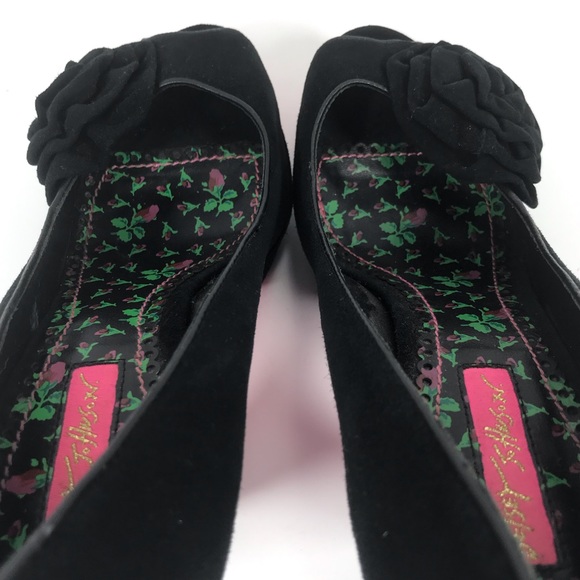 Betsey Johnson peep toe heels Pin Up Rockabilly 9M - Picture 8 of 8